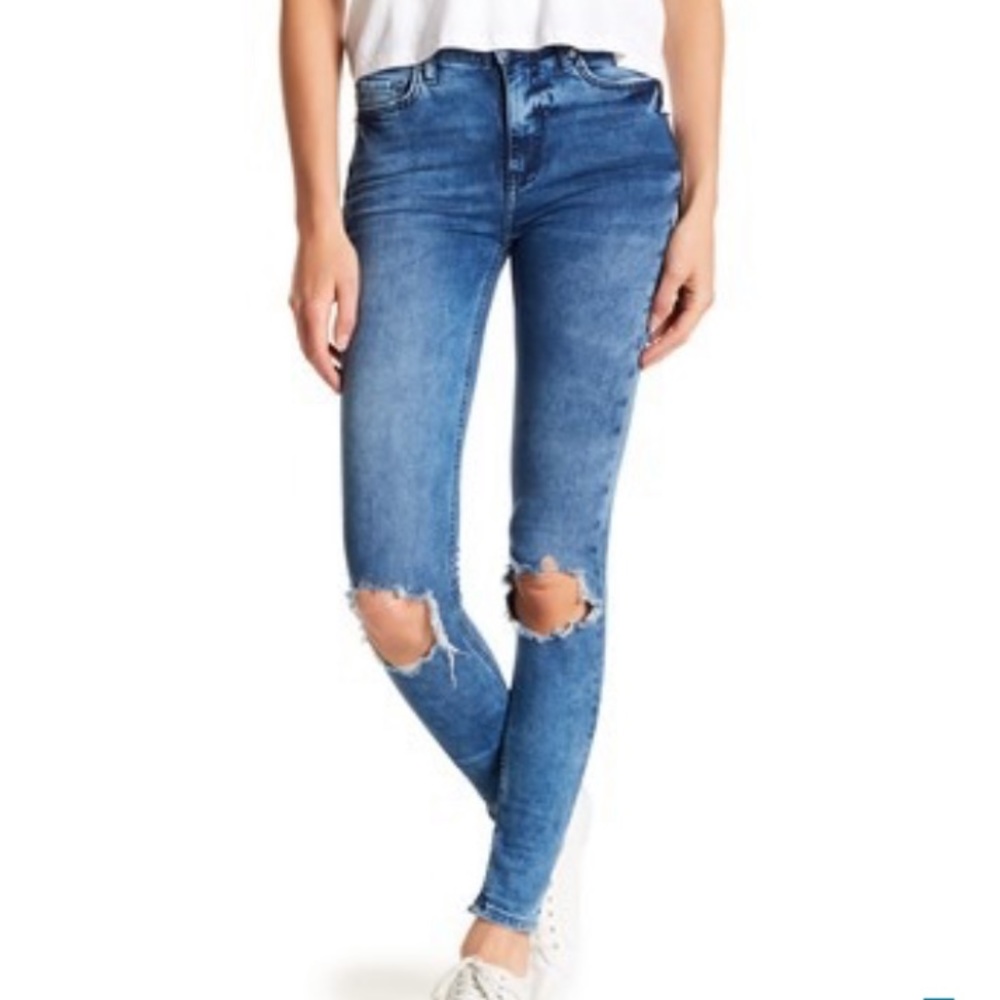 Free People denim jeans busted knee nwot